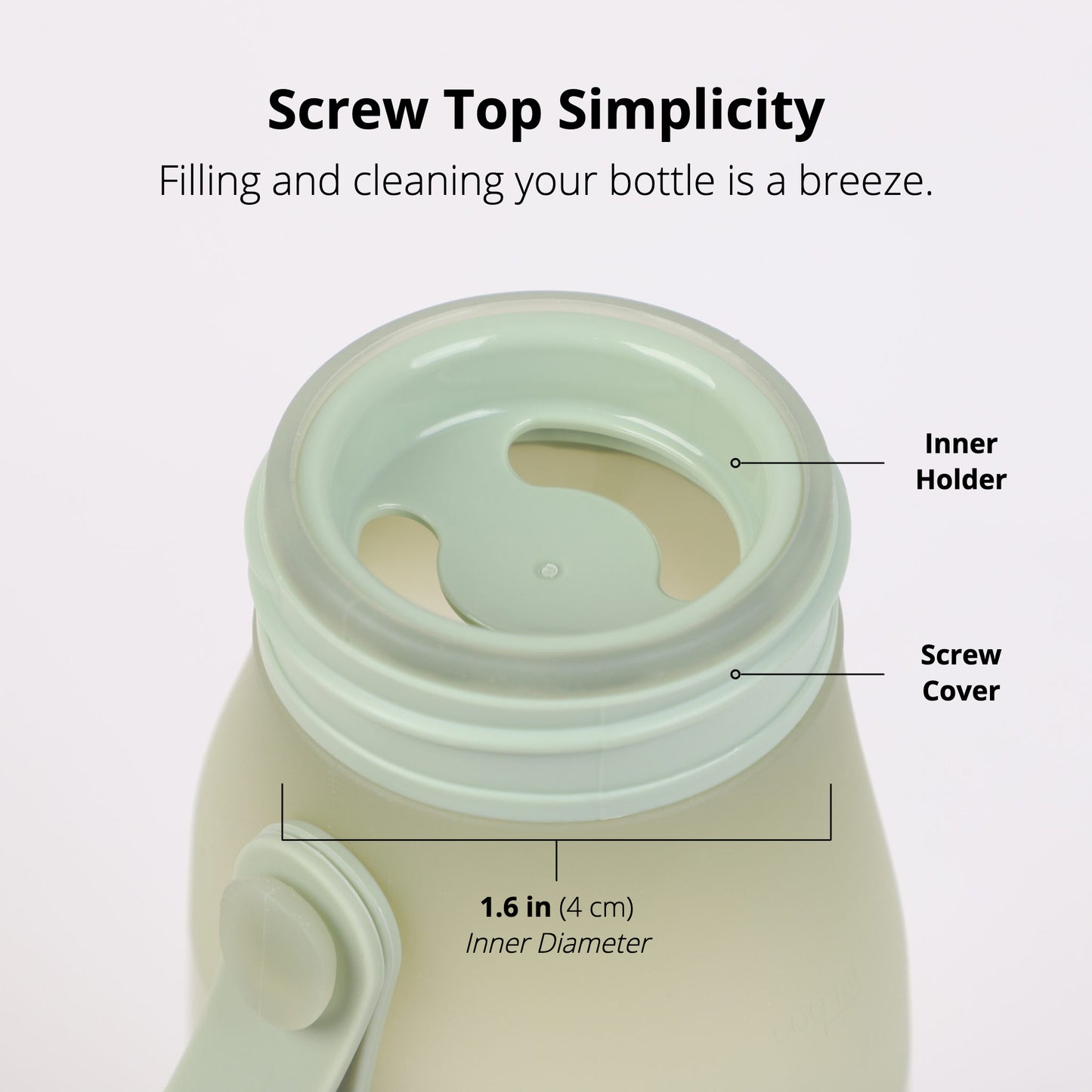 Green Collapsible Silicone Water Bottle 16.9oz