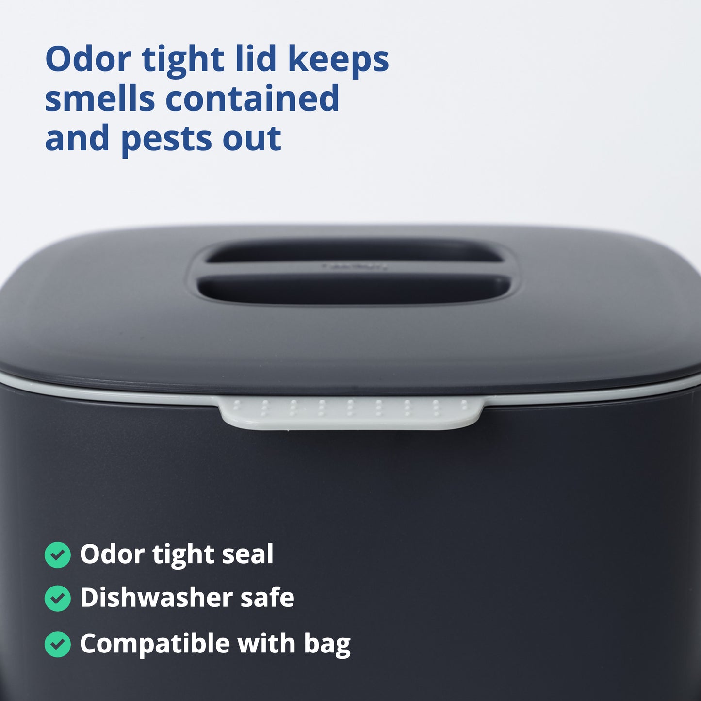 Grey Food Waste Bin 2.6L - No Handle