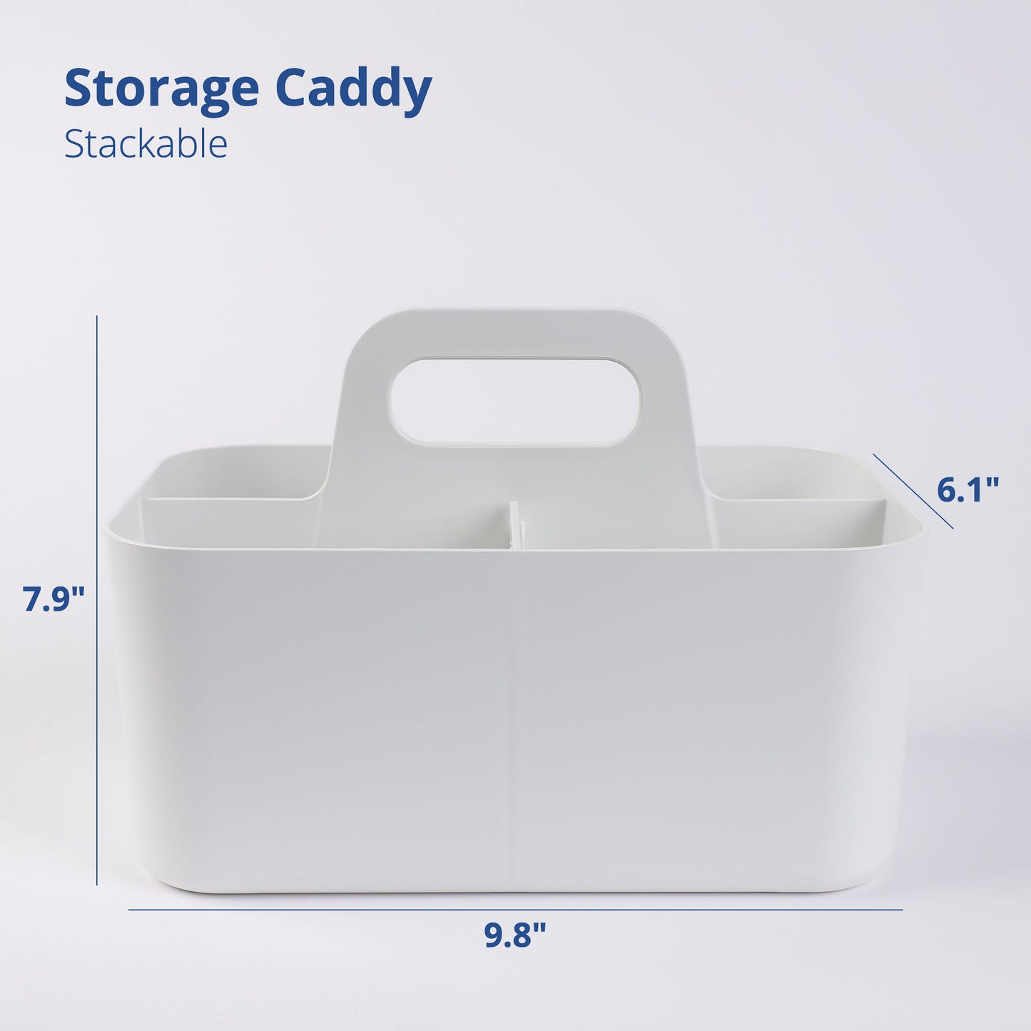 Rectangle White Portable Storage Caddy