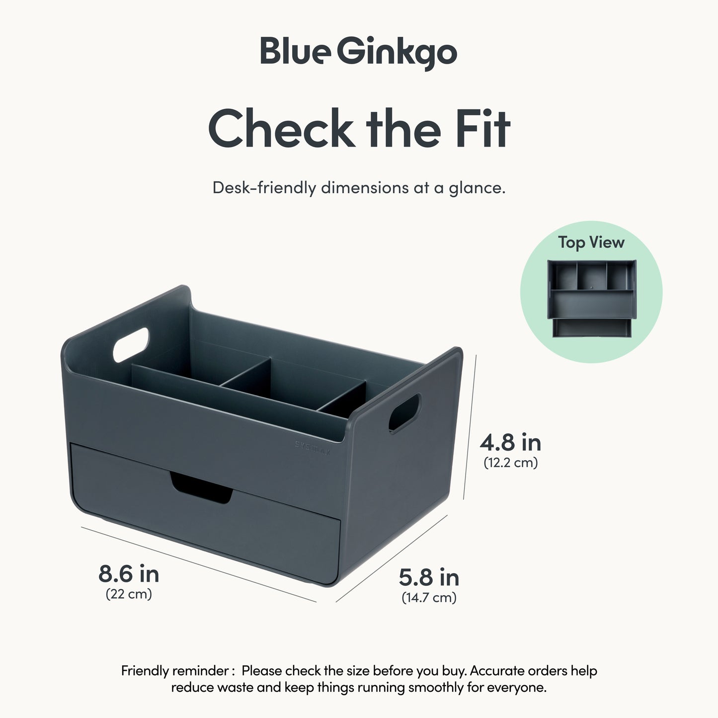 Blue Portable Desk Organizer, Pens and More