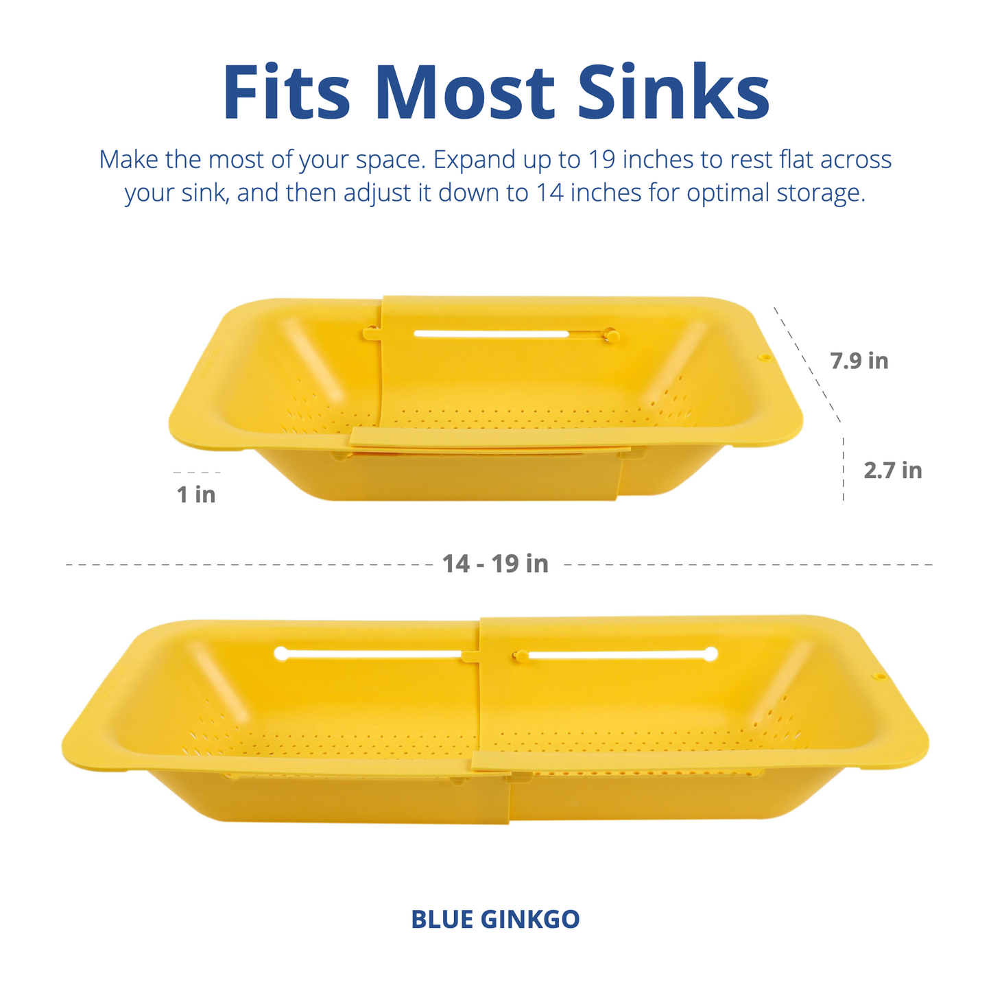 Expandable Black Over the Sink Colander