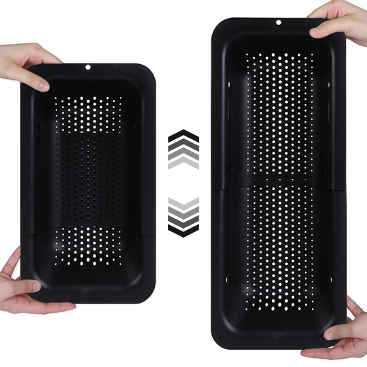Expandable Black Over the Sink Colander