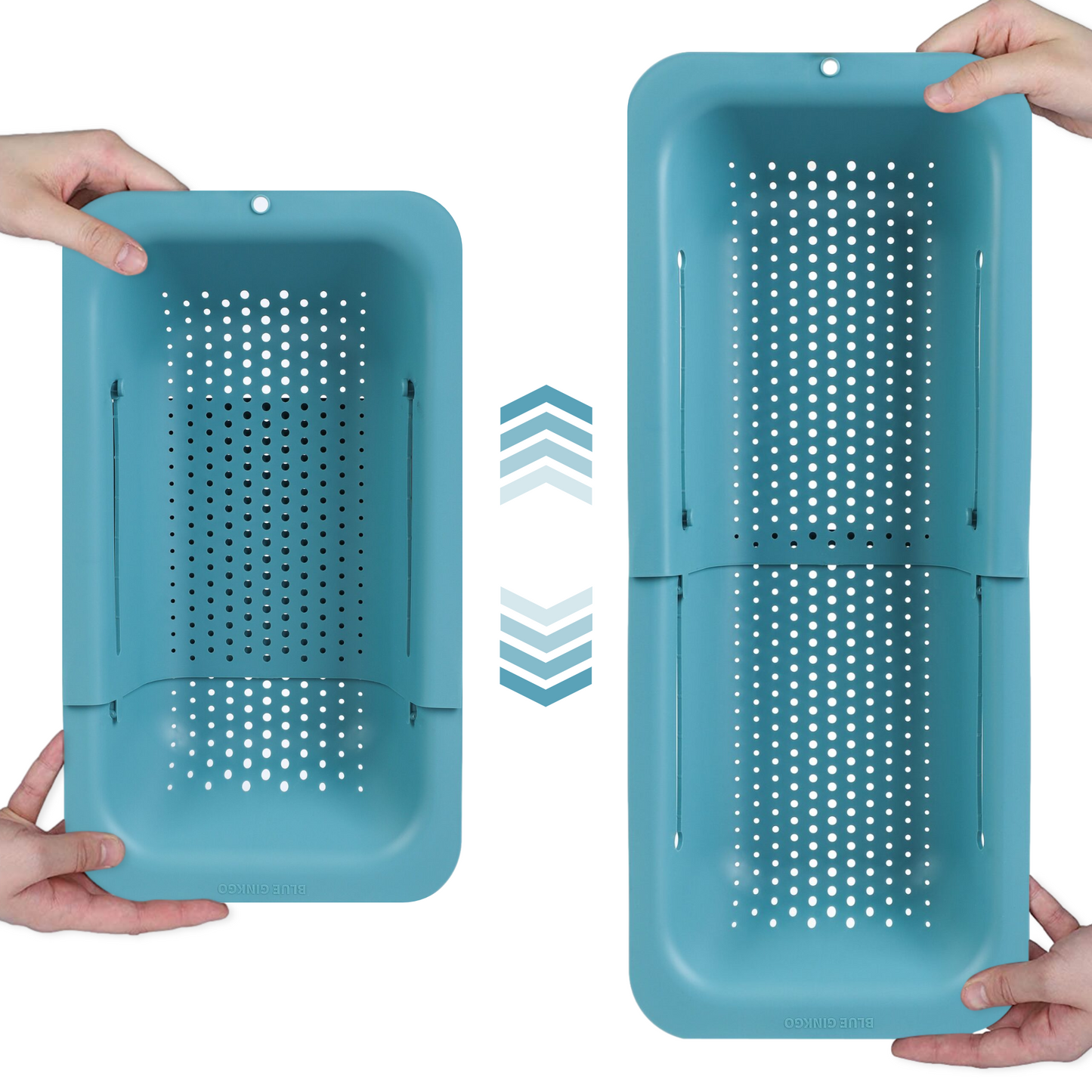 Expandable Teal Over the Sink Colander