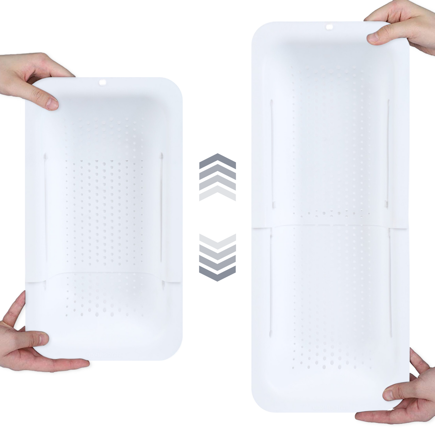 Expandable White Over the Sink Colander