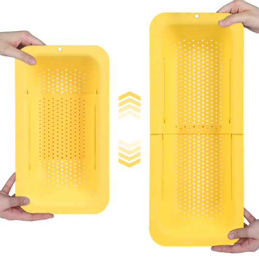 Expandable Black Over the Sink Colander