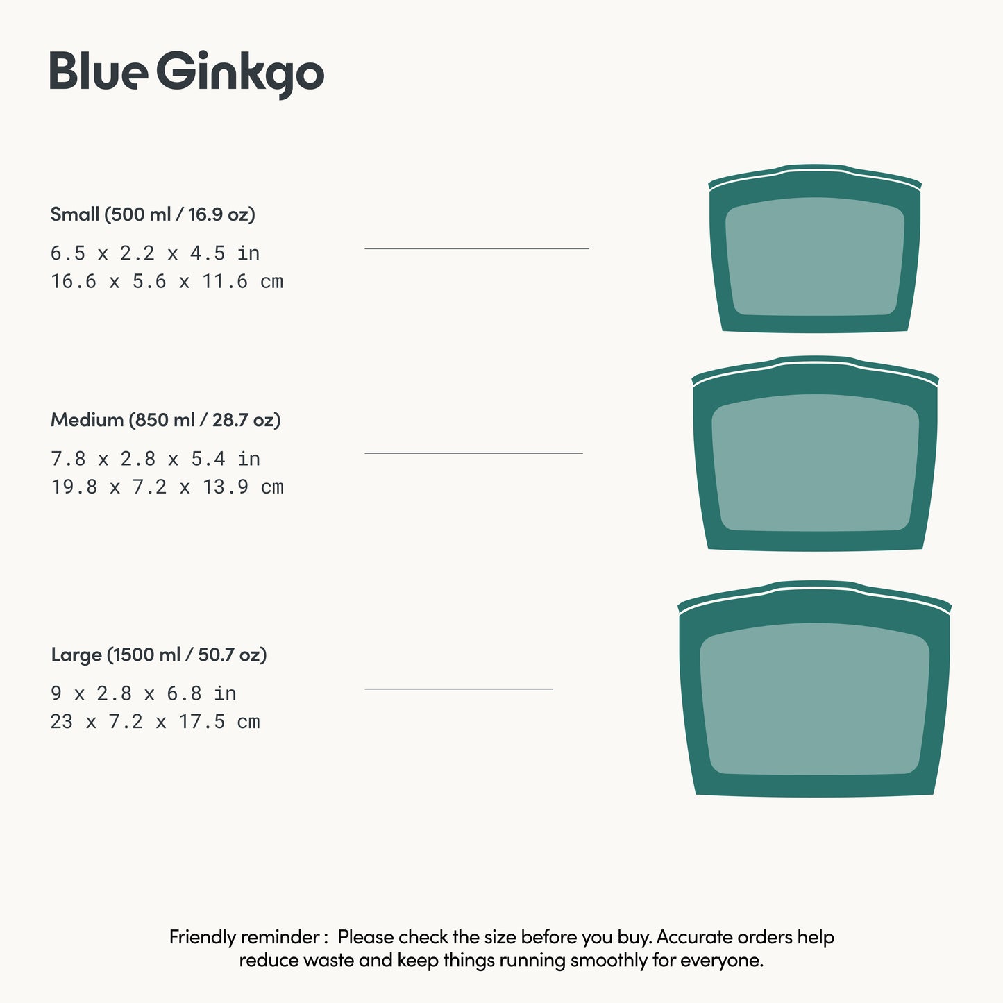 Forest Green Reusable Silicone Storage Bags 3-Pack