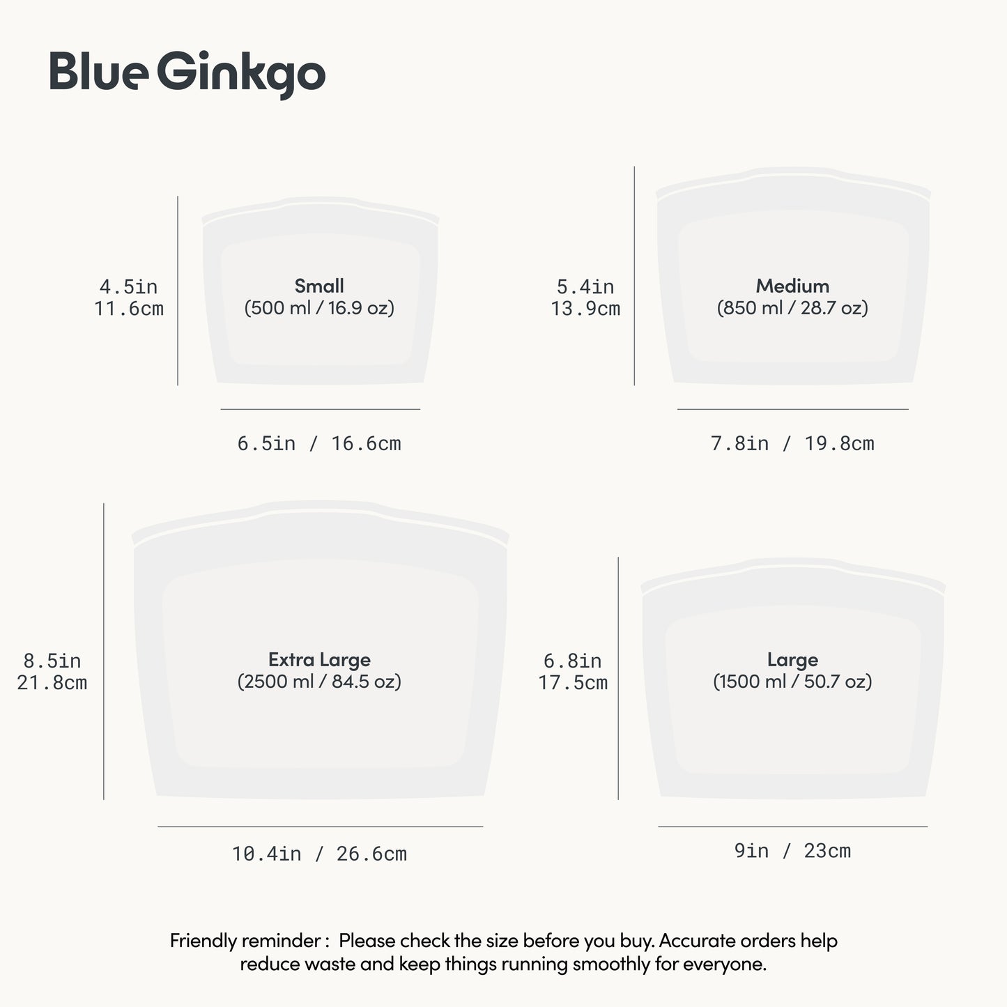 Clear Reusable Silicone Storage Bags 4-Pack