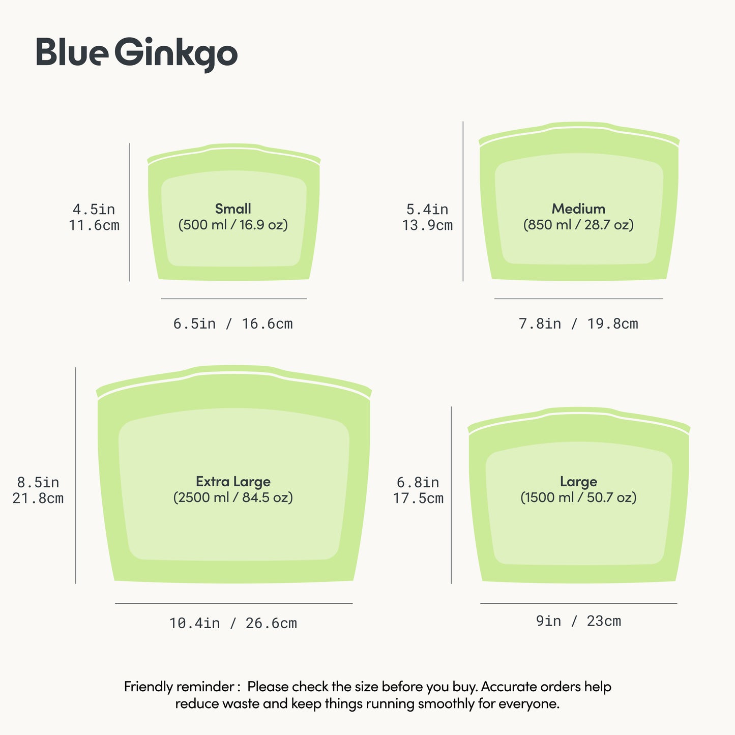 Olive Green Reusable Silicone Storage Bags 4-Pack