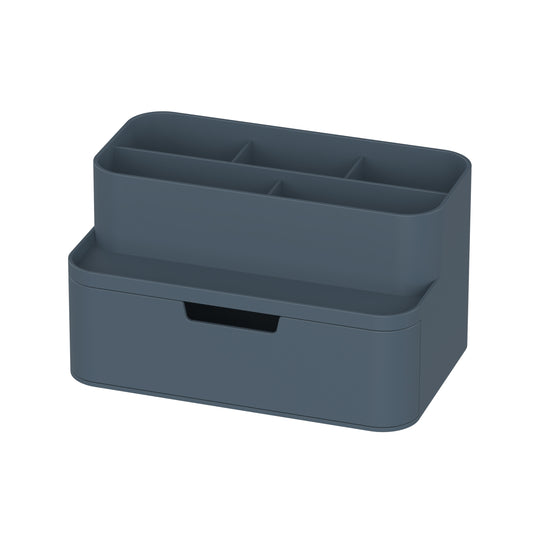 Blue Compact Desk Organizer, Pens and More