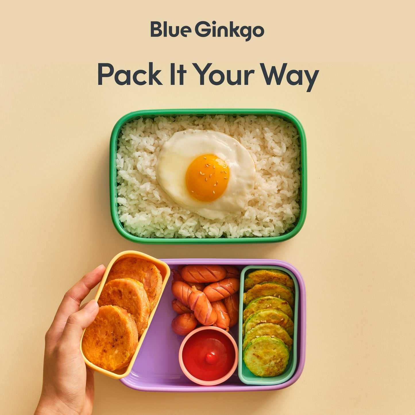 Purple Silicone Kids Bento Lunch Box
