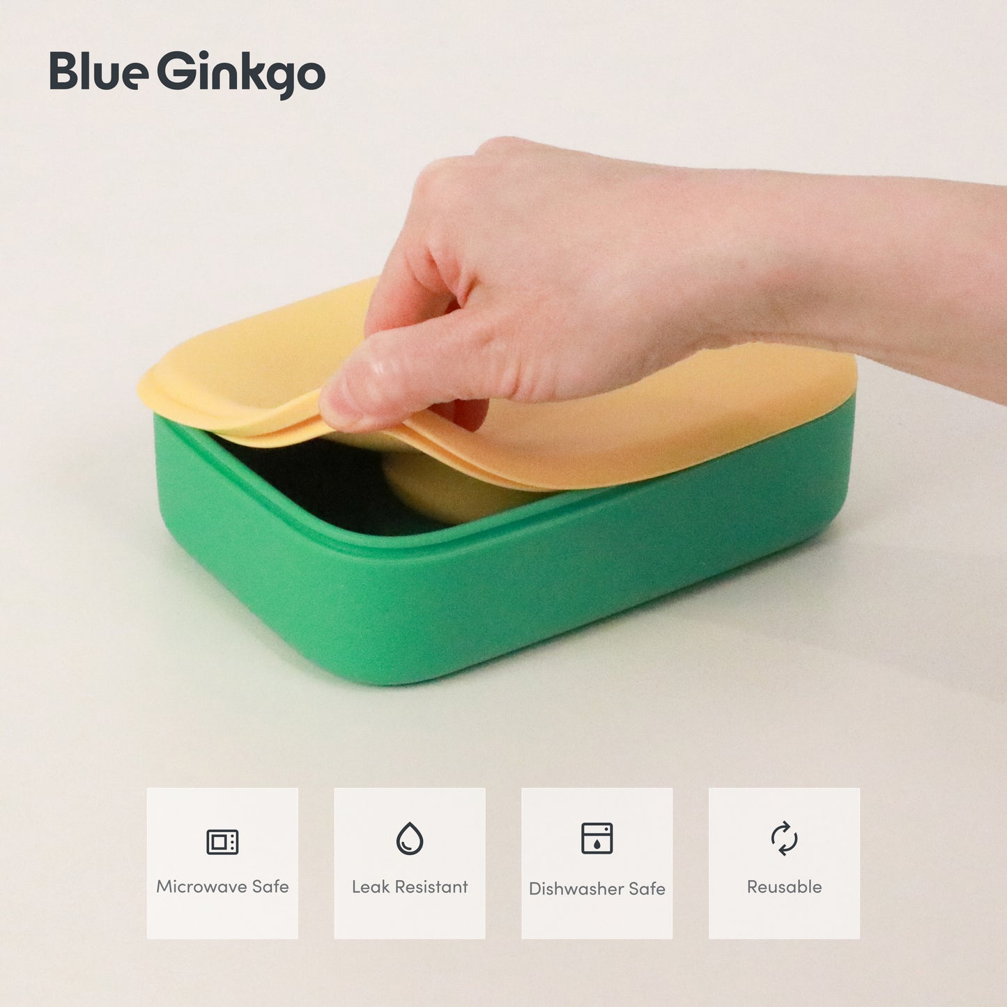 Green Silicone Kids Bento Lunch Box