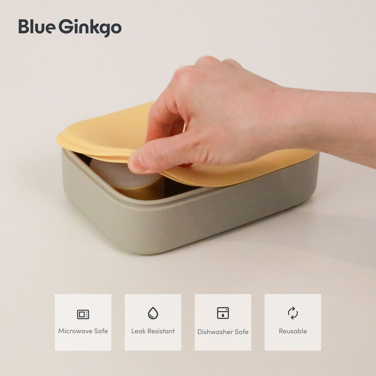 Grey Silicone Kids Bento Lunch Box