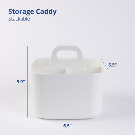 Square White Portable Storage Caddy