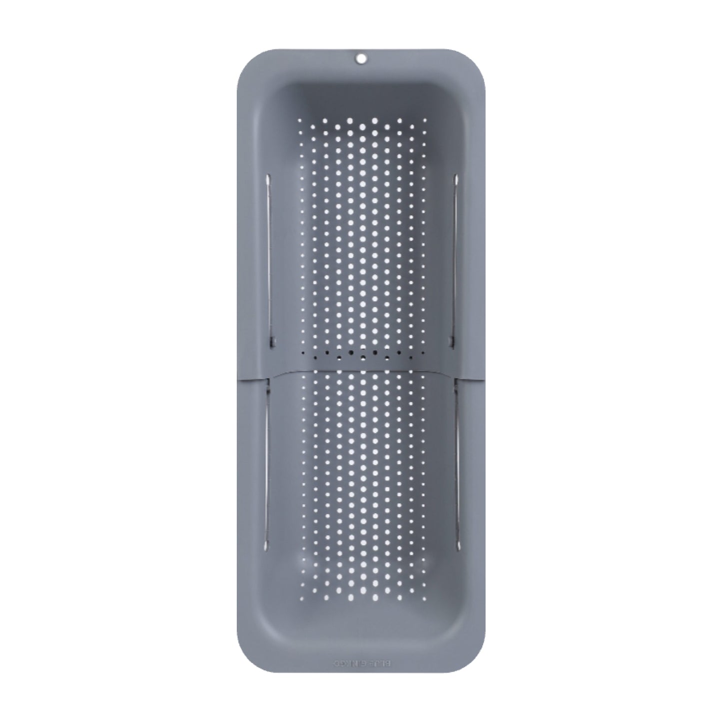 Grey adjustable Over the Sink Colander  on a white background