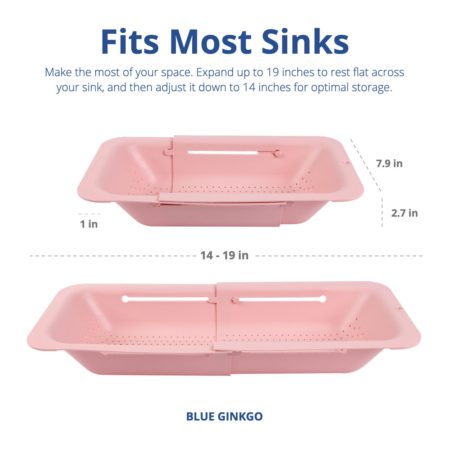 Expandable Pink Over the Sink Colander