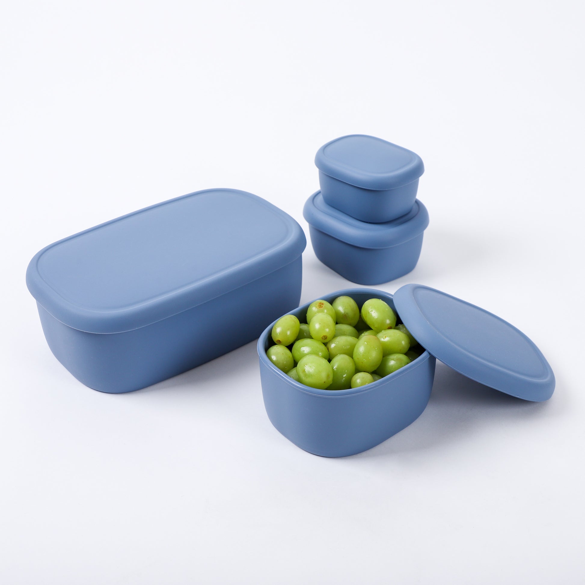 Tupperware Stacking Square Storage Set - Dishwasher Safe & BPA Free - (6  Clear Containers + 6 Blue Lids): Home & Kitchen 