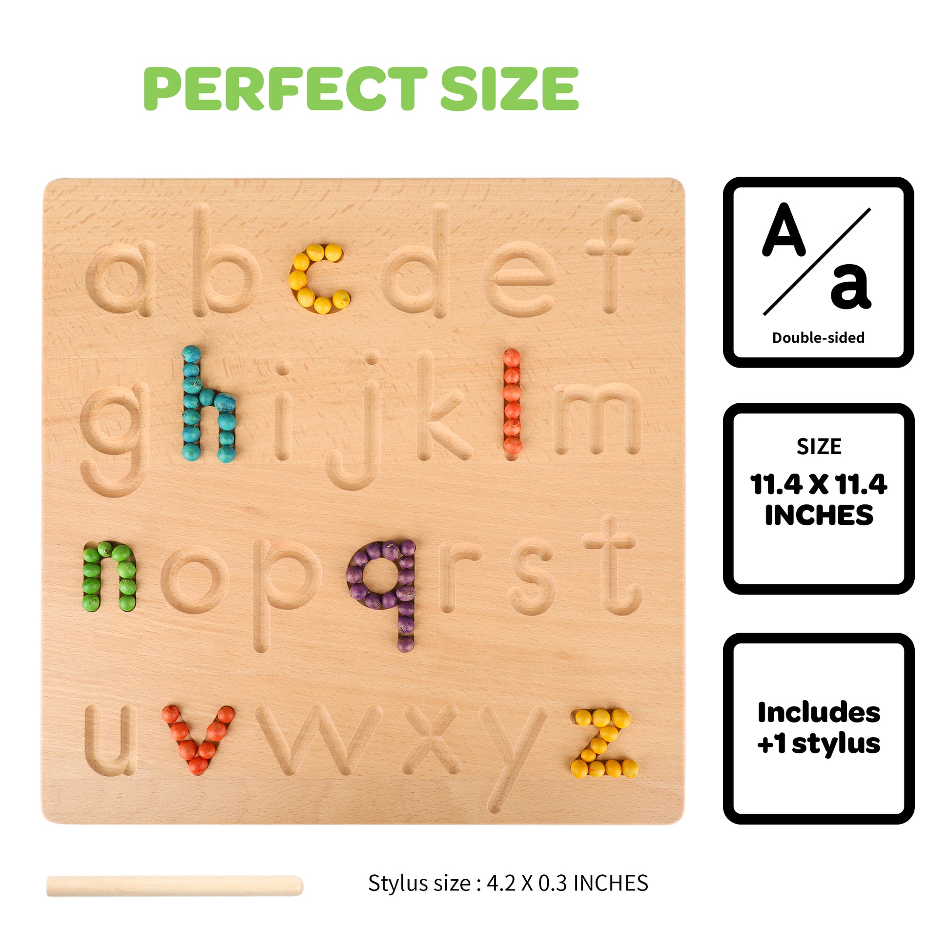 Montessori Wood Letter Wooden Alphabet Tracing Board,Practicing  Board,Double-Sided Boards for Toddlers and Preschool Gifts for Kids 