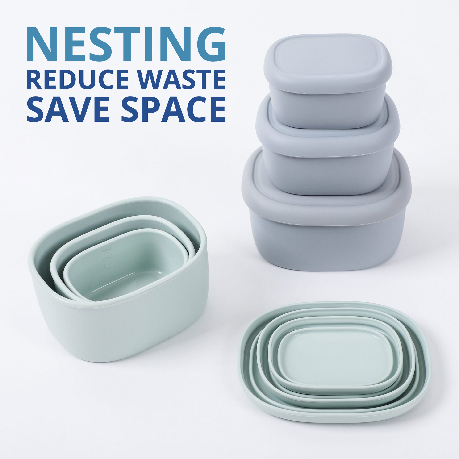 Reusable Airtight Silicone Food Storage Container Set