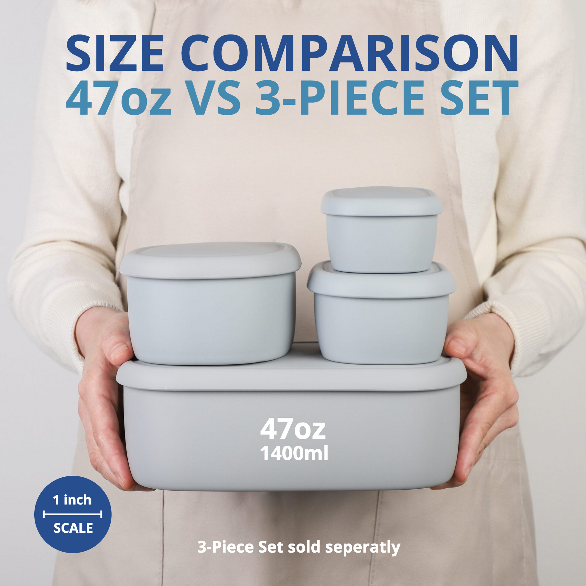 Reusable Airtight Silicone Food Storage Container Set