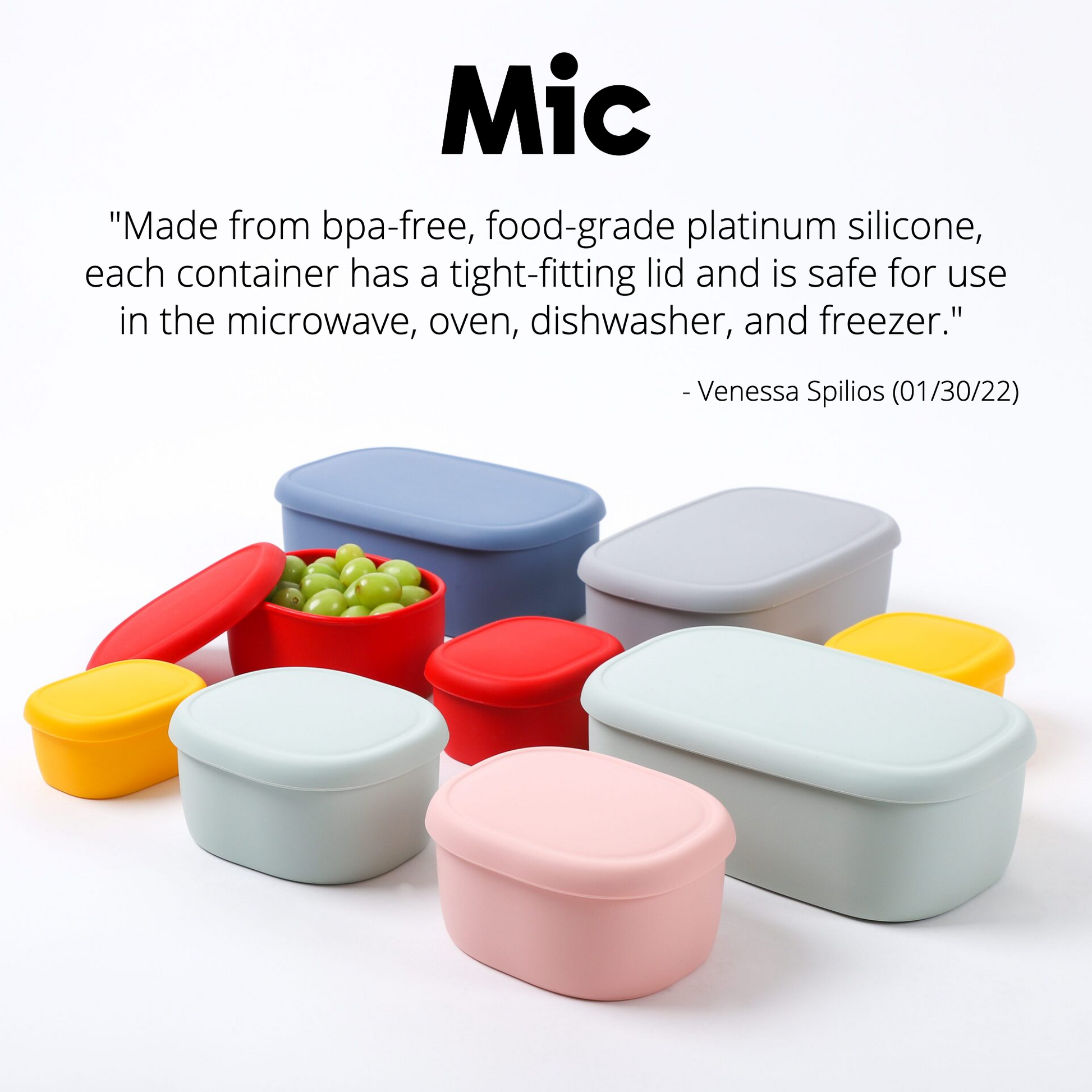 Reusable Airtight Silicone Food Storage Container Set