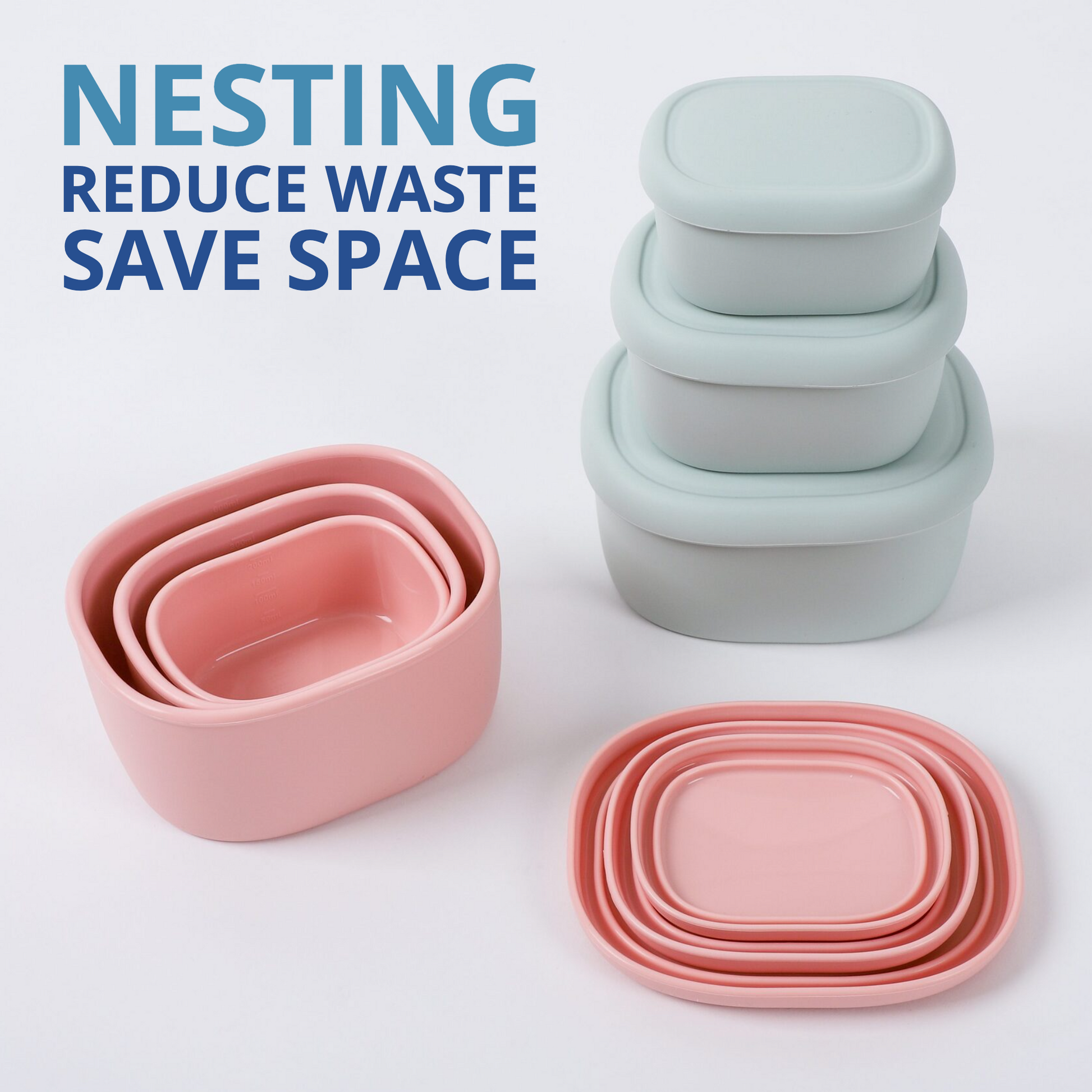 Reusable Airtight Silicone Food Storage Container Set