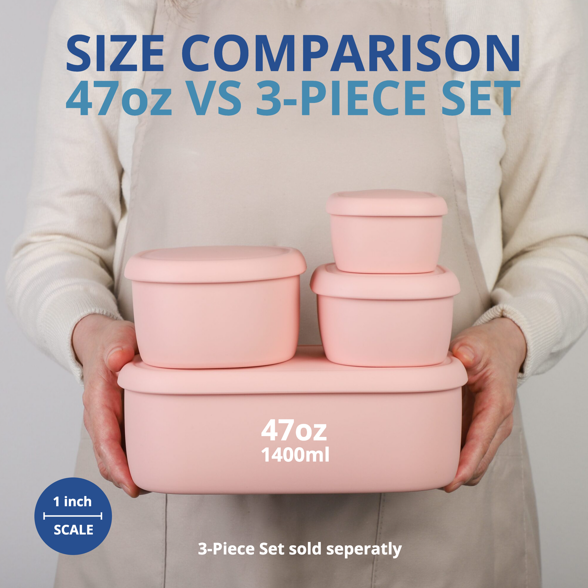 Reusable Airtight Silicone Food Storage Container Set