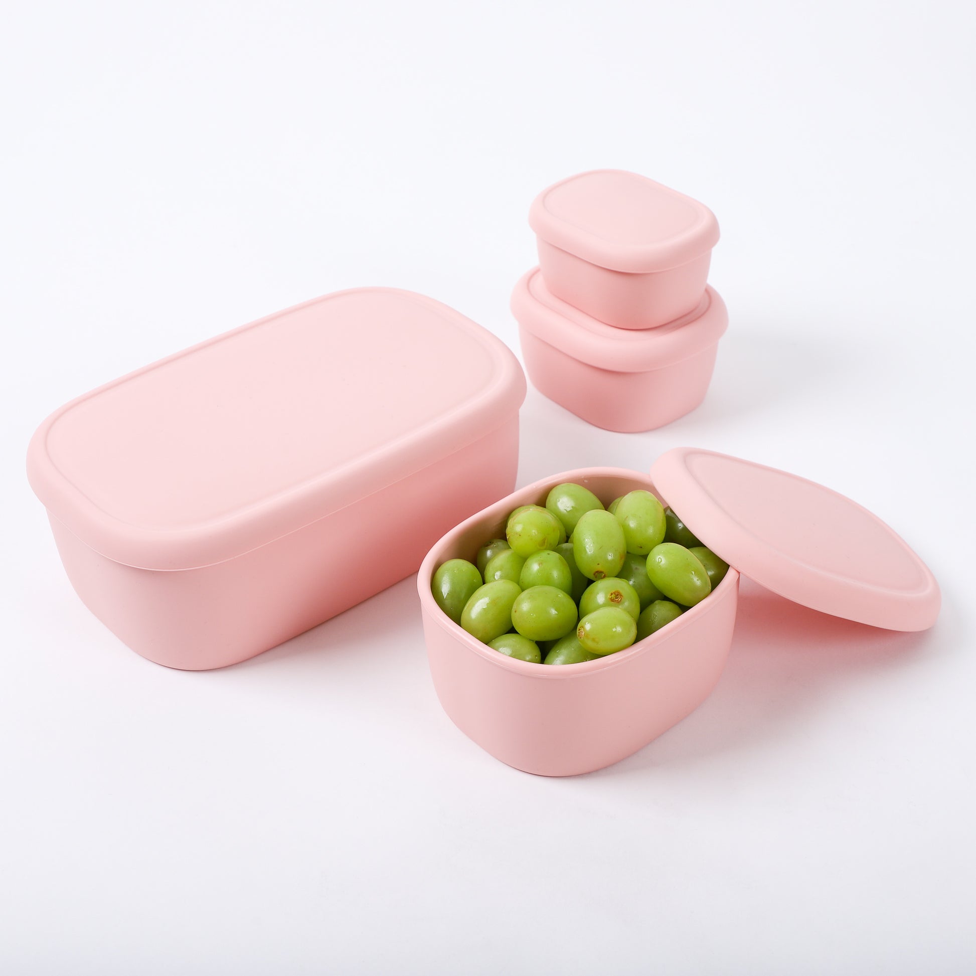 Silicone Storage Box 4 Compartment Snack Containers Food Household