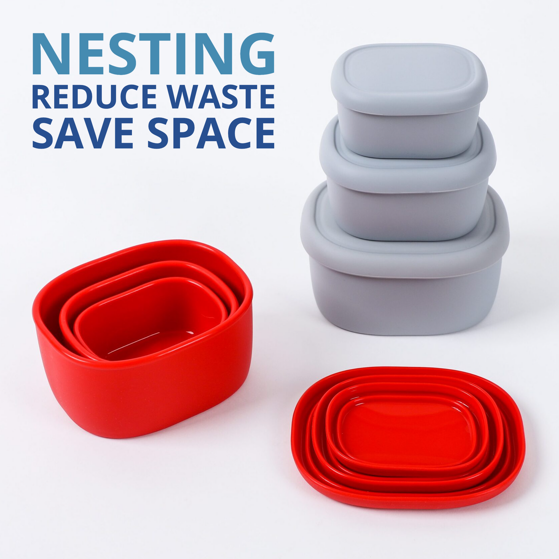 Silicone Food Storage Container with Lids Reusable Airtight Lunch