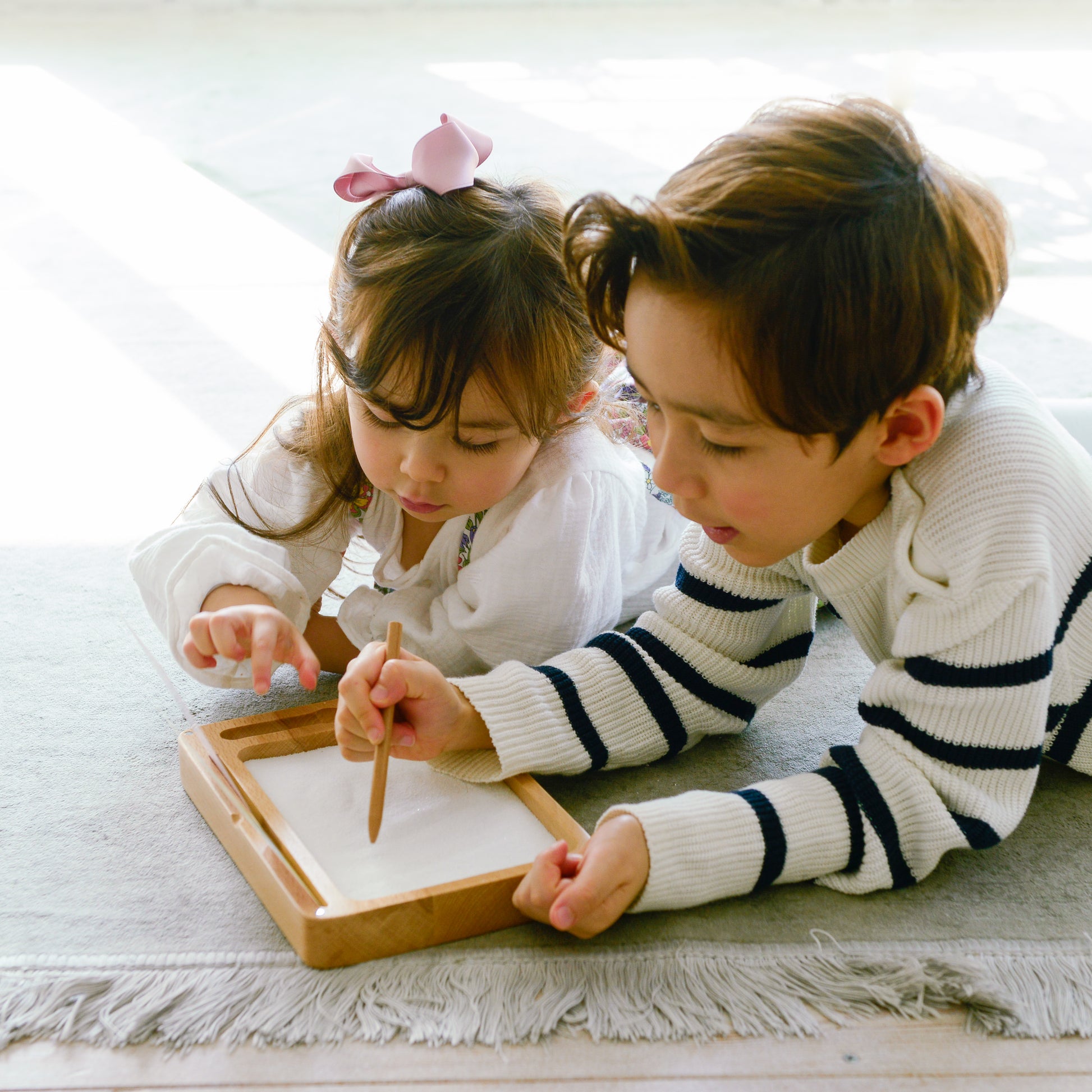 Child Cards Display Tray with Flashcard Holder Montessori Sand Tray for  Girls